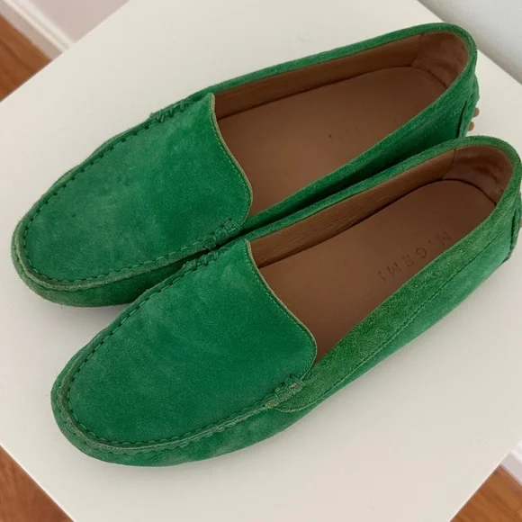 M Gemi Green Suede Loafers-40.5 - Picture 1 of 4